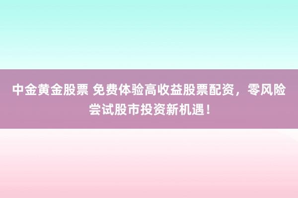中金黄金股票 免费体验高收益股票配资，零风险尝试股市投资新机遇！