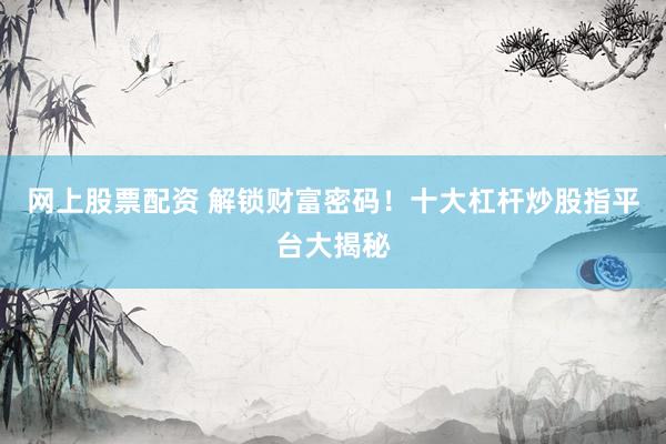 网上股票配资 解锁财富密码！十大杠杆炒股指平台大揭秘